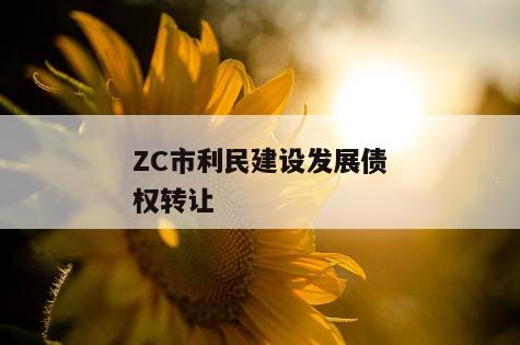 ZC市利民建设发展债权转让 ZC市利民建设发展债权转让