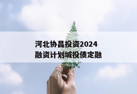 河北协昌投资2024融资计划城投债定融