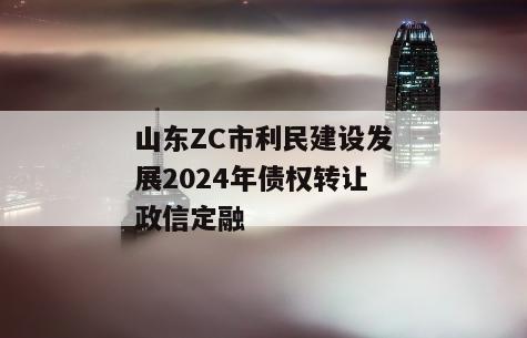 山东ZC市利民建设发展2024年债权转让政信定融